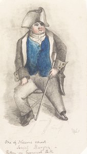 Joseph Burginin muotokuva, noin 1844 (grafiitti ja akvarelli). tekijältä Samuel (attr.to) Lane