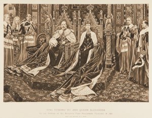 Kuningas Edward VII ja kuningatar Alexandra parlamentissa