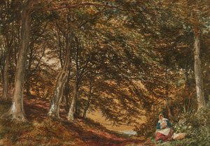 Picnic in the Woods (akvarelli) tekijältä Samuel Bough