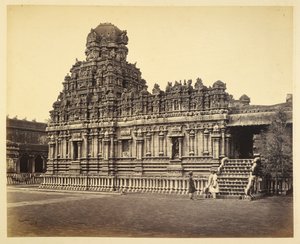 Näkymä Subrahmanya-temppelille lähellä Pagodia, Tanjore tekijältä Samuel Bourne