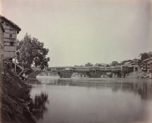 Kauppojen silta, Srinagar, Kashmir tekijältä Samuel Bourne