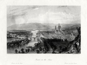 Rouen Seinen rannalla, Ranska, 1875