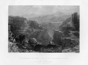 Santa Saban luostari Mar Saba, Israel, 1841.