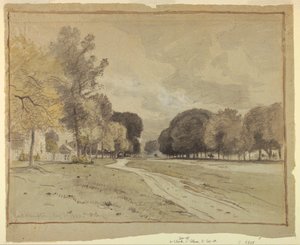 Piirustus, Main Street, East Hampton, Long Island, 11. elokuuta 1880. tekijältä Samuel Colman