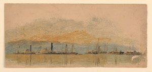 Piirustus, luonnokset. Laivat, n. 1860 tekijältä Samuel Colman