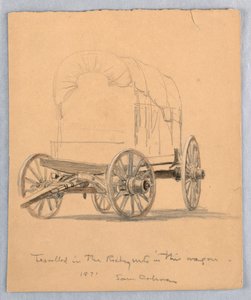 Piirustus, Tutkimus katetuista vaunuista, 1871 tekijältä Samuel Colman
