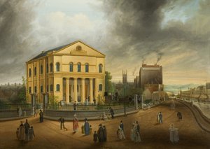 Sunnuntai aamu, menossa kirkkoon, n. 1832 (öljy kankaalle) tekijältä Samuel Colman