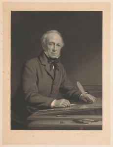 Muotokuva Samuel Cousinsista työskentelemässä vedoksen parissa tekijältä Samuel Cousins (signed by artist)