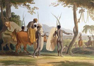 Maaliskuussa taiteilijan kaivertama levy 5 teoksesta "Afrikkalainen maisema ja eläimet", 1804 (akvatinta)