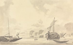Veneitä Hooghly [Hooghly] -joella tekijältä Samuel Davis