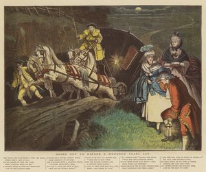 Illalliselle meno sata vuotta sitten (chromolitho)