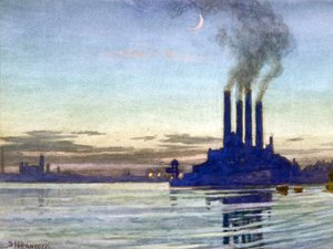 "Lots Road Power Station - Evening", 1900-luku. tekijältä Samuel Harry Hancock