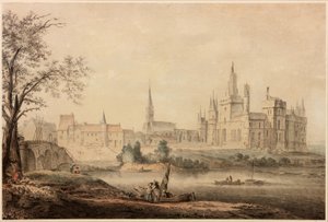 Ranskalainen linna, 1770 (kynä ja muste ja wc paperilla) tekijältä Samuel Hieronymous Grimm