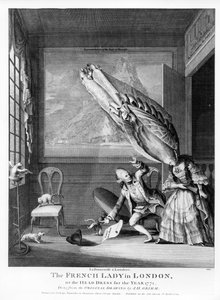 Ranskalainen nainen Lontoossa tai Vuoden päämekko 1771, painettu S. Sledgelle, 1771