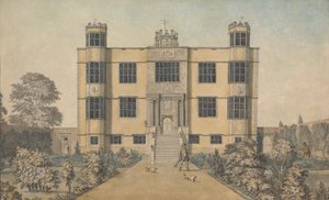 Barlborough Hall, lähellä Chesterfieldiä, Derbyshire: Hallin päärintama