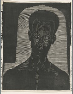 Tuntemattoman miehen muotokuva Curaçau (otsikko esineessä) tekijältä Samuel Jessurun de Mesquita (signed by artist)