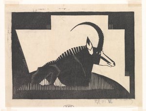 Sabelantilope tekijältä Samuel Jessurun de Mesquita (signed by artist)