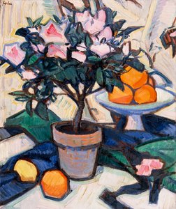 Vaaleanpunainen atsalea ja appelsiinit, n. 1913 tekijältä Samuel John Peploe