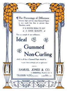 Samuel Jones & Co. – Ihanteellinen kuminen ei-kihartuva mainos, 1919 tekijältä Samuel Jones