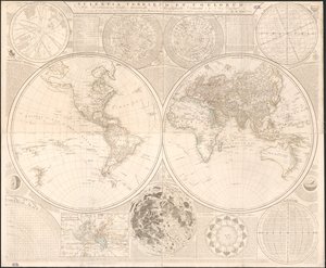 Scientia terrarum et coelorum: tai taivas ja maa tähtitieteellisesti ja maantieteellisesti rajattu ja esitelty: sisältää uteliaisimmat ja hyödyllisimmät tiedot auringon tähti- ja maallisista järjestelmistä, lueteltu ja rajattu tarkasti t:n mukaan. tekijältä Samuel; Kitchin Dunn