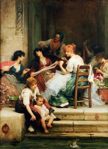 Venetsialainen elämä, 1884 tekijältä Samuel Luke Fildes