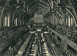 James II:n kruunausillallinen Westminster Hallissa, 1685, 1947. tekijältä Samuel Moore