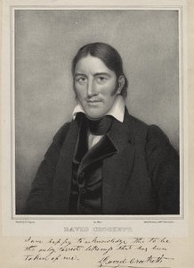 David Crockett, n. 1835 (litografia chine colléssa) tekijältä Samuel Osgood