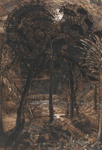 Kuutamoinen kohtaus mutkaisella joella tekijältä Samuel Palmer
