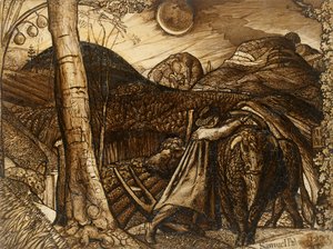 Maalaismainen kohtaus, 1825 tekijältä Samuel Palmer