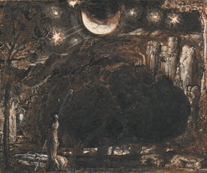 Paimen ja hänen laumansa kuun ja tähtien alla tekijältä Samuel Palmer