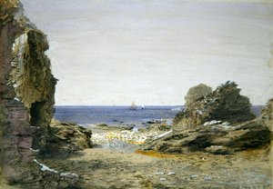 Backways, lähellä Tintagelia, Cornwall (akvarelli paperille) tekijältä Samuel Palmer