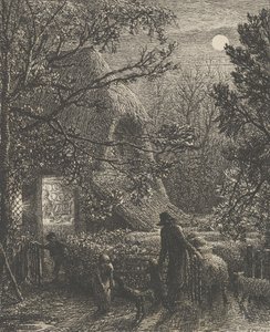 Joulu eli viimeisen lampaan taittaminen, 1850. tekijältä Samuel Palmer
