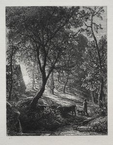 The Herdsmans Cottage, 1850. tekijältä Samuel Palmer