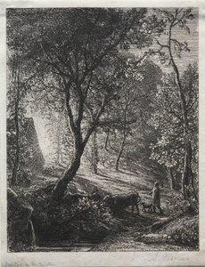 The Herdsmans Cottage, 1850. tekijältä Samuel Palmer