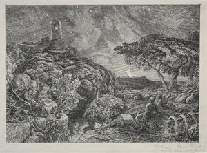 Yksinäinen torni tekijältä Samuel Palmer