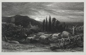 Nouseva kuu, 1857. tekijältä Samuel Palmer