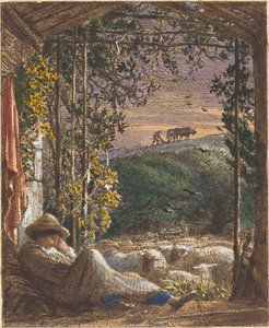 Nukkuva paimen; Aikainen aamu tekijältä Samuel Palmer
