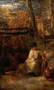 Nuori kalastaja (öljy laudalle) tekijältä Samuel Palmer