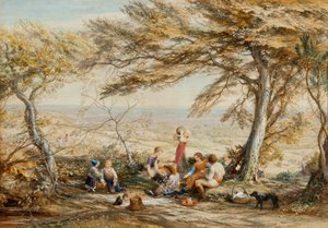 Maalaismainen illallinen tekijältä Samuel Palmer