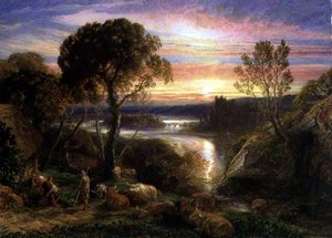 Tityrus entisöity perintöönsä, 1877 tekijältä Samuel Palmer