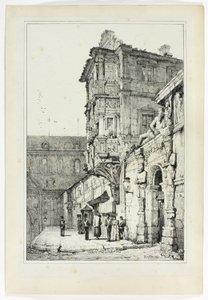 Ancien Palais, Bamberg, Flanderissa ja Saksassa tehtyjen luonnosten jäljennösten perusteella. tekijältä Samuel Prout