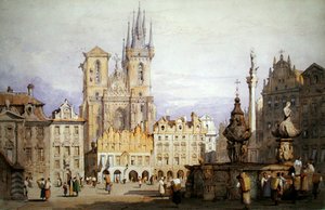 Praha (akvarelli vartalovärillä paperille)