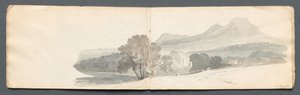 Luonnoskirja: Eildon Hills, 1814. tekijältä Samuel Prout