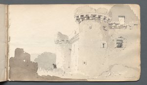 Luonnoskirja: Raunioitu linna, 1814. tekijältä Samuel Prout