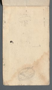 Luonnoskirja: Tutkimus rististä ja soutuveneestä takakannessa, 1814. tekijältä Samuel Prout