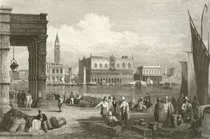 Grand Canal ja Dogen palatsi, Venetsia tekijältä Samuel Prout