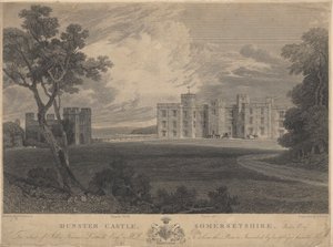 Vista Sudoeste do Castelo de Dunster, Somersetshirefinlandês tekijältä Samuel Rawle