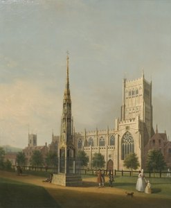 Näkymä Bristol High Crossista ja katedraalista, n. 1750 (öljy kankaalle) tekijältä Samuel Scott