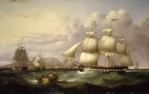 Itä-Intian komppanian kauppalaiva "Eufrat", joka rakennettiin Liverpoolissa (Englannissa) vuonna 1834, tekijältä Samuel Walters