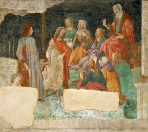 Nuori mies, joka esitellään seitsemään vapaaseen taiteeseen tekijältä Sandro Botticelli